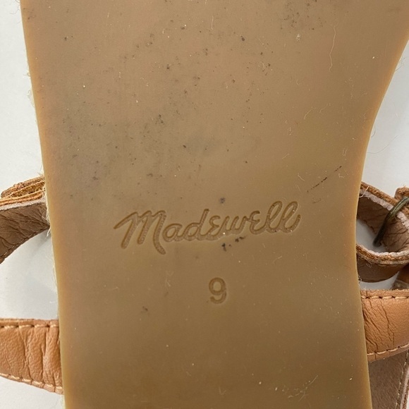 Madewell The Hallie Espadrille Tan Leather Sandals in Vachetta Size 9 - Picture 8 of 9